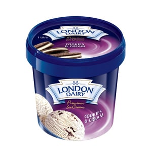 اشتري قم بشراء لندن ديري ايس كريم كوكيز وكريمة 1 لتر Online at Best Price من الموقع - من لولو هايبر ماركت Ice Cream Impulse في السعودية
