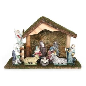 Chamadol Xmas Decoration, Christmas Nativity Set With Porcelain Figures 78073