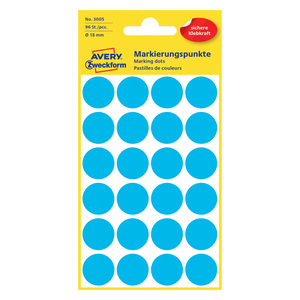 أفيري ملصقات بتصميم نقاط دائرية 18 ملم ، 96 ملصق ، أزرق ، 3005