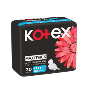 Kotex Maxi Pads Normal with Wings, 30 pcs