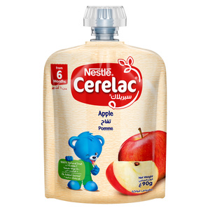 Buy Nestle Cerelac Apple Fruits Puree Pouch Baby Food From 6 Months 90 g Online at Best Price | Other Baby Foods | Lulu KSA in UAE