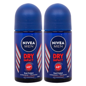 Nivea Men Dry Impact Roll-On Deodorant 2 x 50 ml