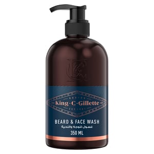 King C. Gillette Men's Beard and Face Wash with Coconut Water Argan Oil and Avocado Oil 350ml