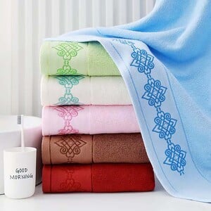 Maple Leaf Bath Towel 70x140c Embrdry 001 Assorted Colors & Designs Per pc