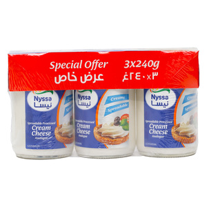 Nyssa Spreadable Processed Cream Cheese 3 x 240 g
