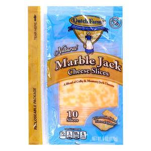 Dutch Farms Gluten Free Marble Jack Cheese Slices 170 g