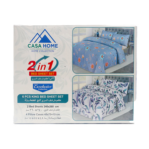 Casa Home Bed Sheet 240 X 260cm Assorted
