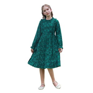 Debackers Girls Long Sleeve Dress, H6138, Green, 15-16 Years