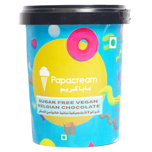 Papacream Sugar Free Vegan Belgian Chocolate Ice Cream 500 ml