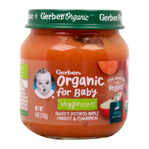 Gerber Organic Baby Sweet Potato Apple Carrot & Cinnamon 113 g