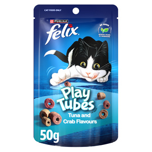 Purina Felix Play Tubes Tuna And Crab Cat Flavour Treats 50 g