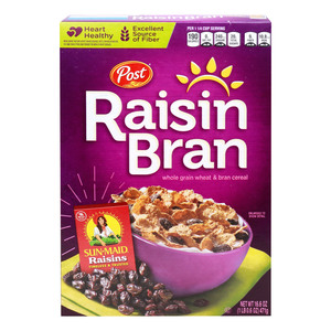 Post Raisin Bran Whole Grain Wheat and Bran Cereal, 471 g