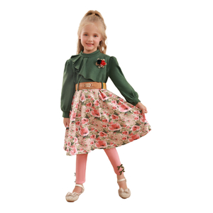 دي بيكرز طقم ملابس بناتي بأكمام طويلة ، H6078 ، أخضر ، 7-8 سنوات