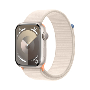Apple Watch Series 9 GPS, Starlight Aluminium Case with Starlight Sport Loop, 45 mm, MR983QA/A