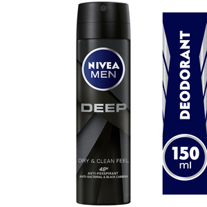 Buy Nivea Men Antiperspirant Spray Deep Dry & Clean Feel 150 ml Online at Best Price | Mens Deodorants | Lulu Egypt in Kuwait