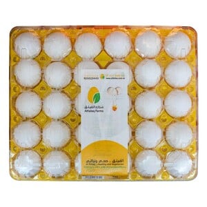 Al Failaq Farms Plastic Tray White Eggs Large 30 pcs