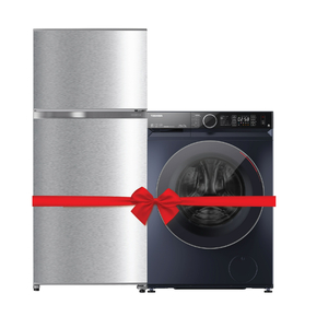 Toshiba Double Door Refrigerator, 608L, Silver, GRA820U-X(S)-R + Front Load Washer & Dryer, 10/7 kg, Morandi Grey, TWD-BM110GF4B(MG)