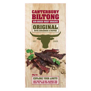 Canterbury Biltong Original with Coriander & Pepper Beef Snacks 100 g