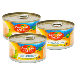 California Garden Light Solid Tuna In Sunflower Oil Value Pack 3 x 185 g