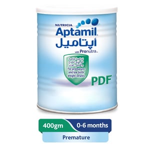 اشتري قم بشراء Aptamil Post Discharge Milk Formula From 0-6 Months 400 g Online at Best Price من الموقع - من لولو هايبر ماركت Bab.MilkPwdr&Formula في الامارات