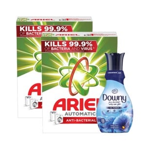 اشتري قم بشراء Ariel Automatic Anti-Bacterial Washing Powder 2 x 2.5 kg + Downy 880 ml Online at Best Price من الموقع - من لولو هايبر ماركت Super Saver في الامارات