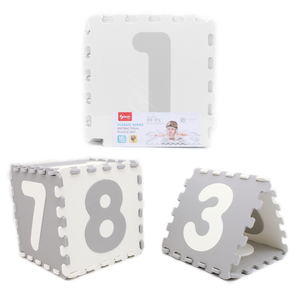 Sunta Puzzle Mat, Pack of 9, White/Grey, 1001/9B3(AB)WH/GY