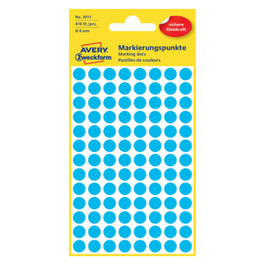 أفيري ملصقات بتصميم نقاط دائرية 8 ملم ، 416 ملصق ، أزرق ، 3011