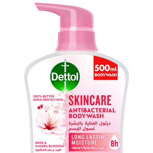Buy Dettol Skincare Shower Gel & Bodywash Rose & Sakura Blossom Fragrance 500 ml Online at Best Price | Shower gel & body wash | Lulu UAE in Saudi Arabia