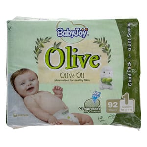 Baby Joy Healthy Skin Olive Diaper Pants Size No.1 Up to 4 kg 92 pcs