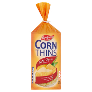 Real Foods Corn Thins Tasty Cheese 125 g