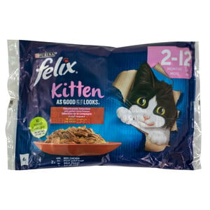 Purina Felix Kitten As Good As It Looks Countryside Selection In Jelly With Beef & Chicken Cat Food 340 g
