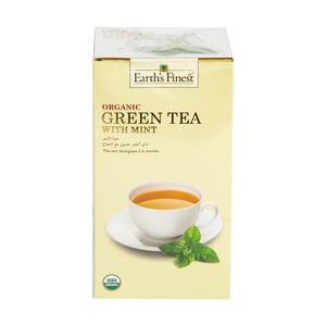 إيرثس فاينست شاي أخضر عضوي مع النعناع 25 كيس شاي