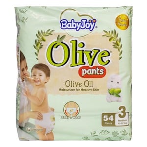 Baby Joy Diaper Pants With Olive Size 3 Medium 6-12 kg 54 pcs