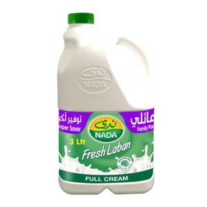 Buy Nada Full Cream Fresh Laban 3 Litres Online at Best Price | Laban | Lulu Kuwait in Kuwait