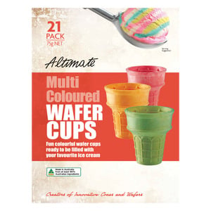 Altimate Multi Coloured Wafer Cups 21 pcs