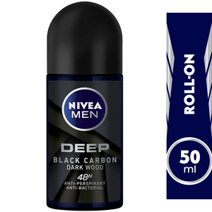 Buy Nivea Men Antiperspirant Roll-on Deep Black Carbon 50 ml Online at Best Price | Roll - Ons | Lulu Egypt in Saudi Arabia