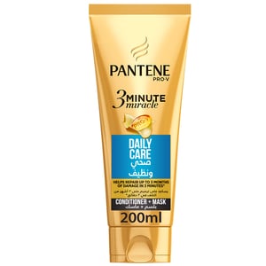 Buy Pantene Pro-V 3 Minute Miracle Daily Care Conditioner + Mask 200 ml Online at Best Price | Conditioners | Lulu Egypt in Kuwait