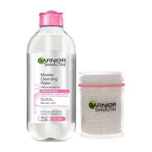 Buy Garnier Skin Active Micellar Cleansing Water 400 ml + Cotton Pad Online at Best Price | Facial Cleanser | Lulu UAE in Kuwait