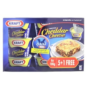 Buy Kraft Processed Cheddar Cheese 6 x 100 g Online at Best Price | Tin Cheese | Lulu KSA in UAE