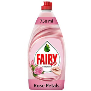 Fairy Gentle Hands Rose Petals Dishwashing Liquid Soap 750 ml