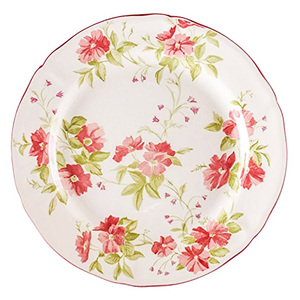 Claytan Wild Rose Dinner Plate, 26 cm, White/ Pink, CLA.SN15394