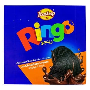 Buy Tea Shop Ringo Chocolate Biscuits With Chocolate Cream 16 x 38 g Online at Best Price | Cream Filled Biscuit | Lulu KSA in Saudi Arabia