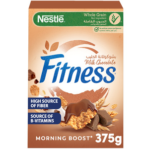 Buy Nestle Fitness Chocolate Breakfast Cereal 375 g Online at Best Price | Health Cereals | Lulu Kuwait in Kuwait