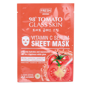 Fresh Skinlab 98% Tomato Glass Skin With Vitamin C Serum Sheet Mask 1 pc
