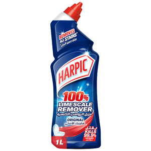 Buy Harpic Original Toilet Cleaner 100% Limescale Remover 1 Litre Online at Best Price | Toilet Cleaners | Lulu Kuwait in Kuwait