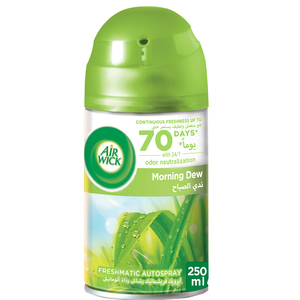 Buy Airwick Freshmatic Morning Dew Air Freshener Refill 250 ml Online at Best Price | Auto AF Machine Refl | Lulu KSA in Kuwait