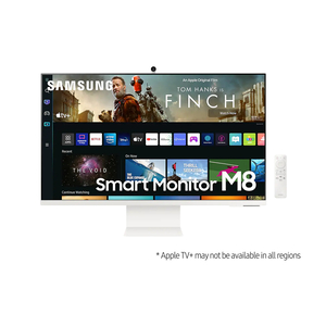Samsung 32 inches UHD M8 Monitor with Smart TV Experience and Camera, White, LS32BM801UMXUE