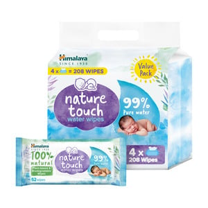 Buy Himalaya Nature Touch Water Wipes Value Pack 4 x 52 pcs Online at Best Price | Baby Wipes | Lulu UAE in UAE