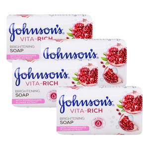 Johnson & Johnson Adult Vita Rich Brightening Pomegranate Soap, 4 x 175 g