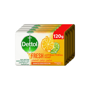 Buy Dettol Fresh Anti-Bacterial Bathing Soap Bar Citrus & Orange Blossom Fragrance 4 x 120 g Online at Best Price | Bath Soaps | Lulu Kuwait in Kuwait